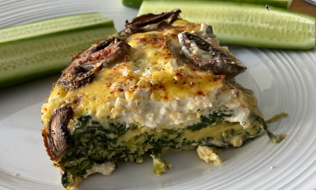 Spinach Mushroom Goat-cheese Baked Omelet