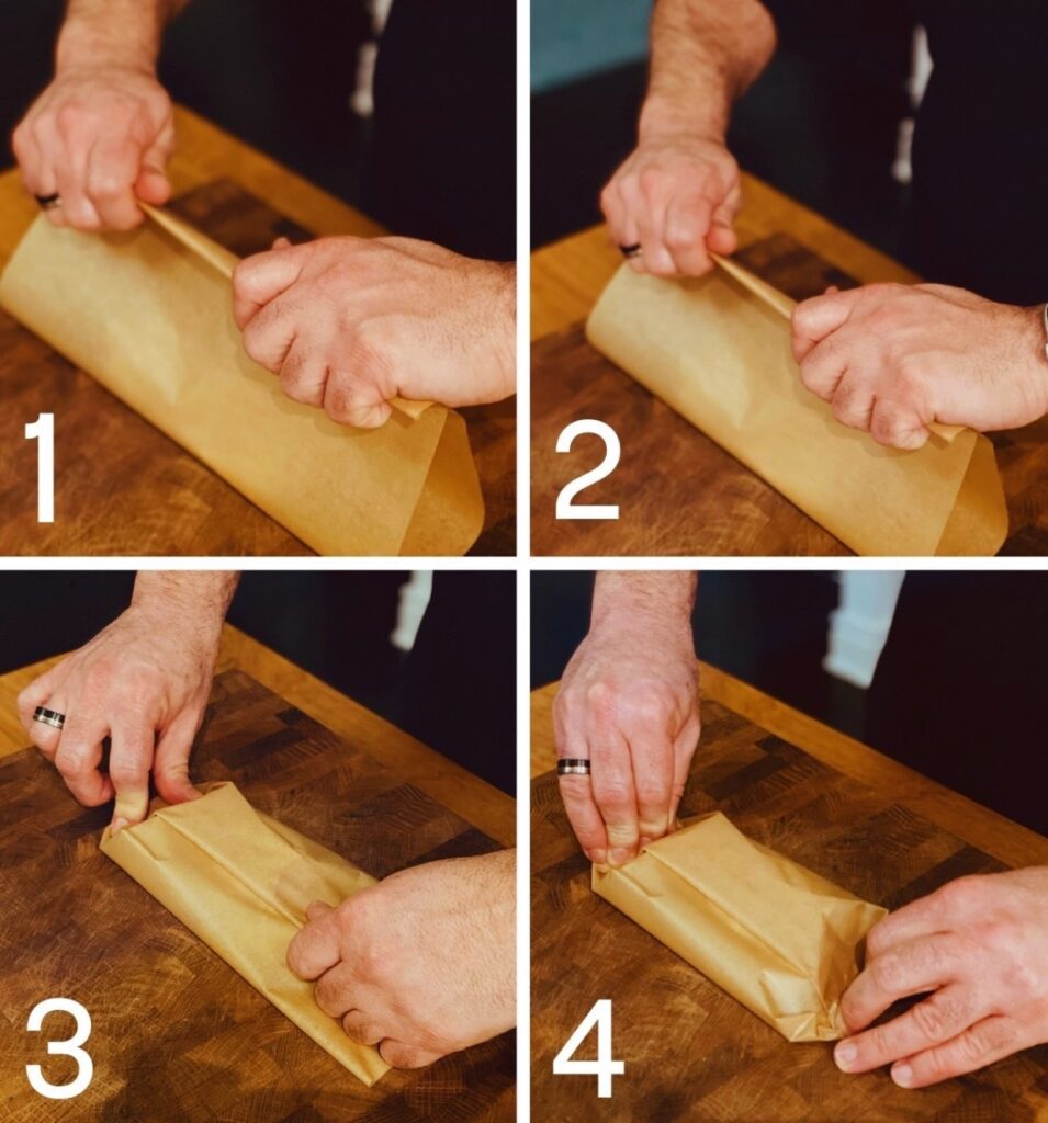 how to fold parchment paper parcel