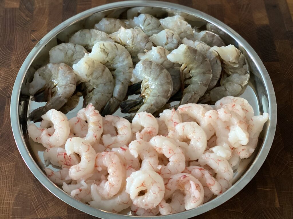 Shrimp Saganaki Raw shrimp