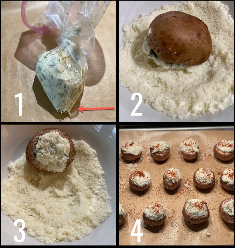 stuffed mushroom steps